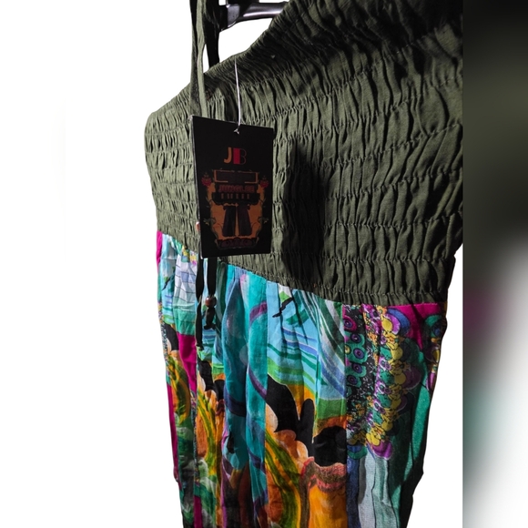 Junglee Billie Vibrant Strapless Dress with Artistic Print One Size Fits Most - Picture 4 of 5